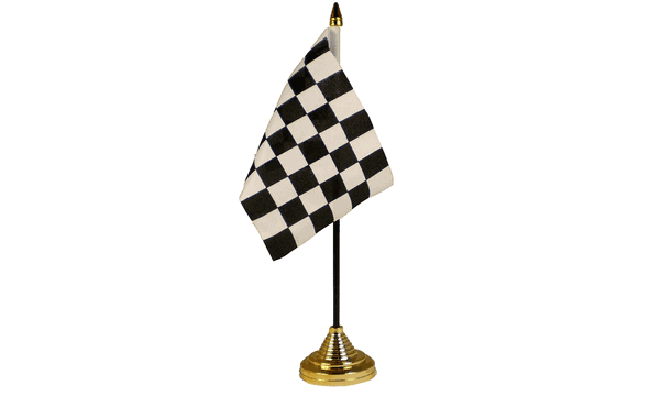 Black and White Check Table Flags